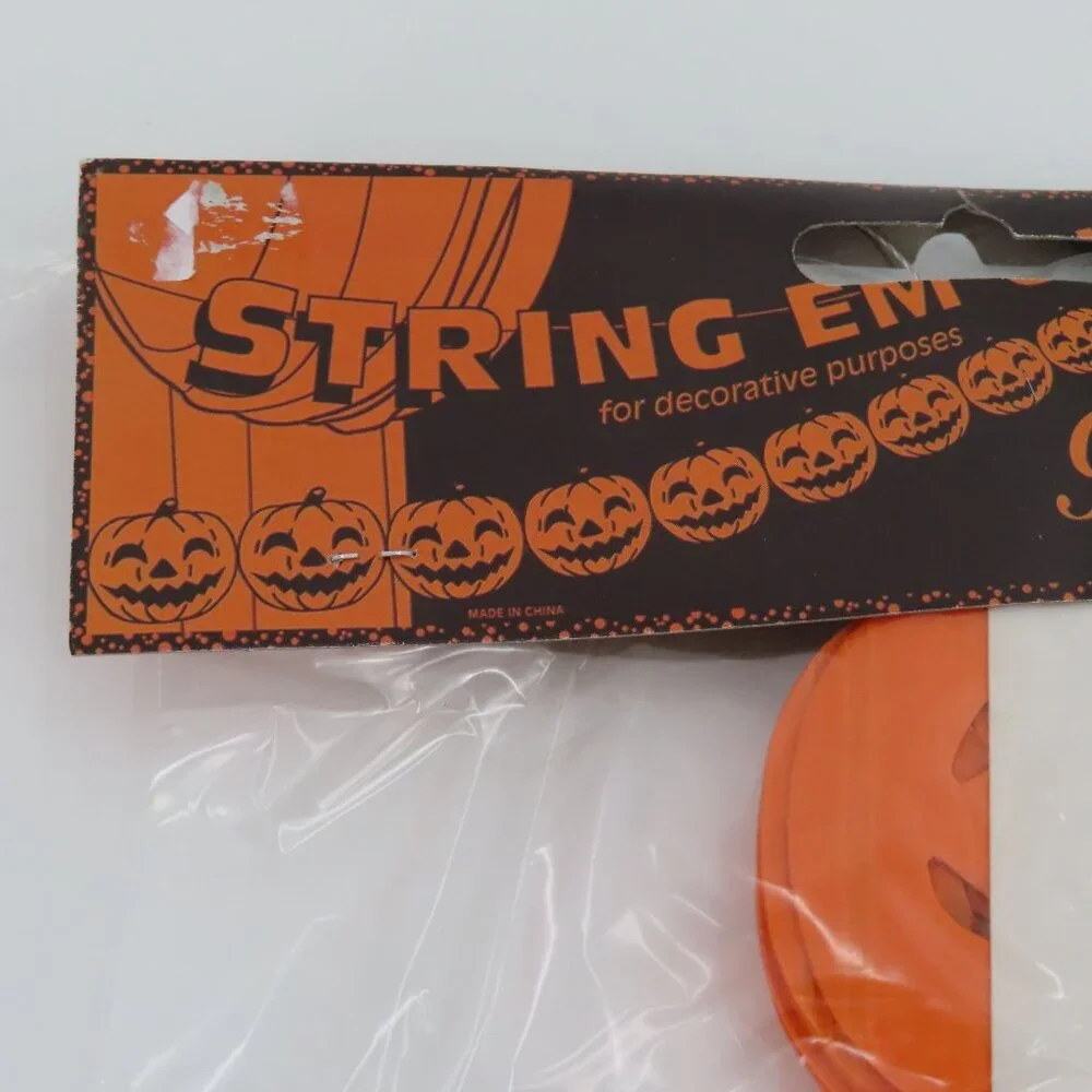 Bethany Lowe String Em Outs Halloween Spider Jack O Lantern Paper Garland NEW